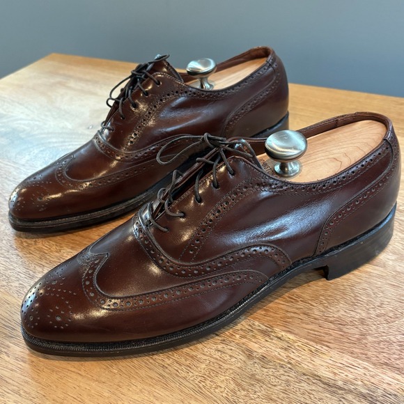 Bostonian Mens Wingtip Brogue Leather Dress Shoes Size 10.5 D/B Brown - Picture 1 of 13